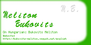 meliton bukovits business card
